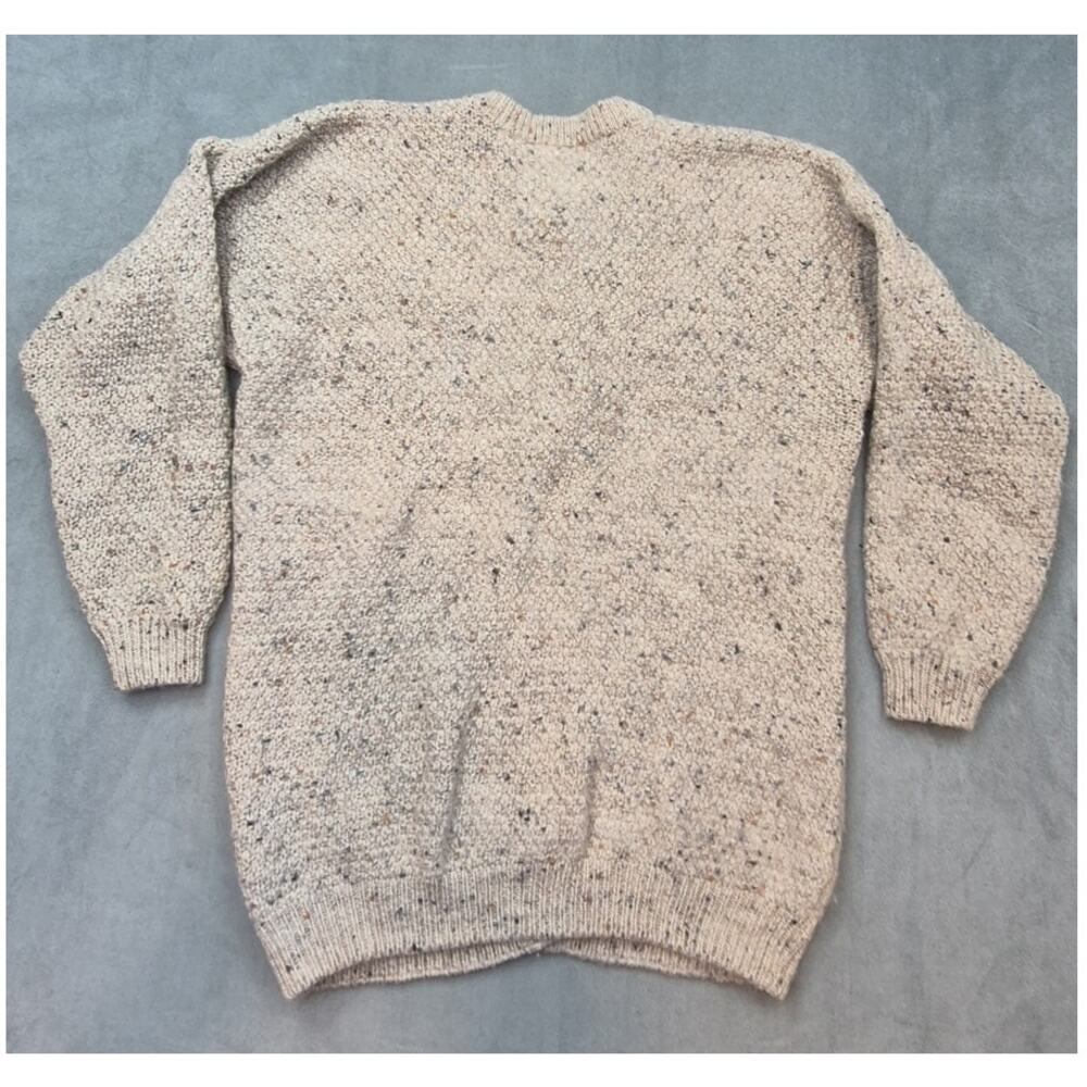 Vintage Highland Home Industries Scotland Wool Fisherman Cardigan Aran Knit M - Picture 2 of 12